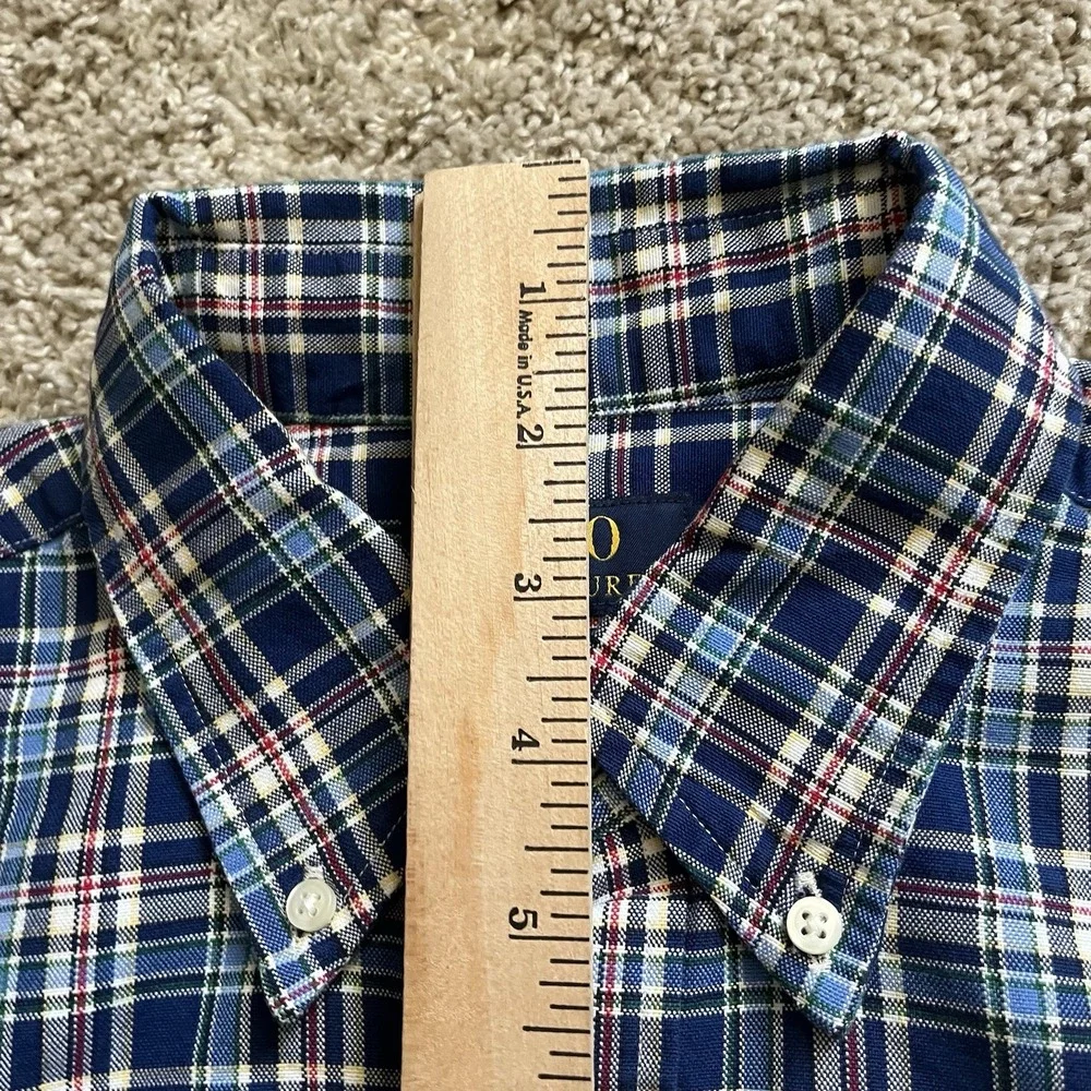 Polo Ralph Lauren Mens Medium‎  Multi Color Plaid Long Sleeve Button Flesh Pony